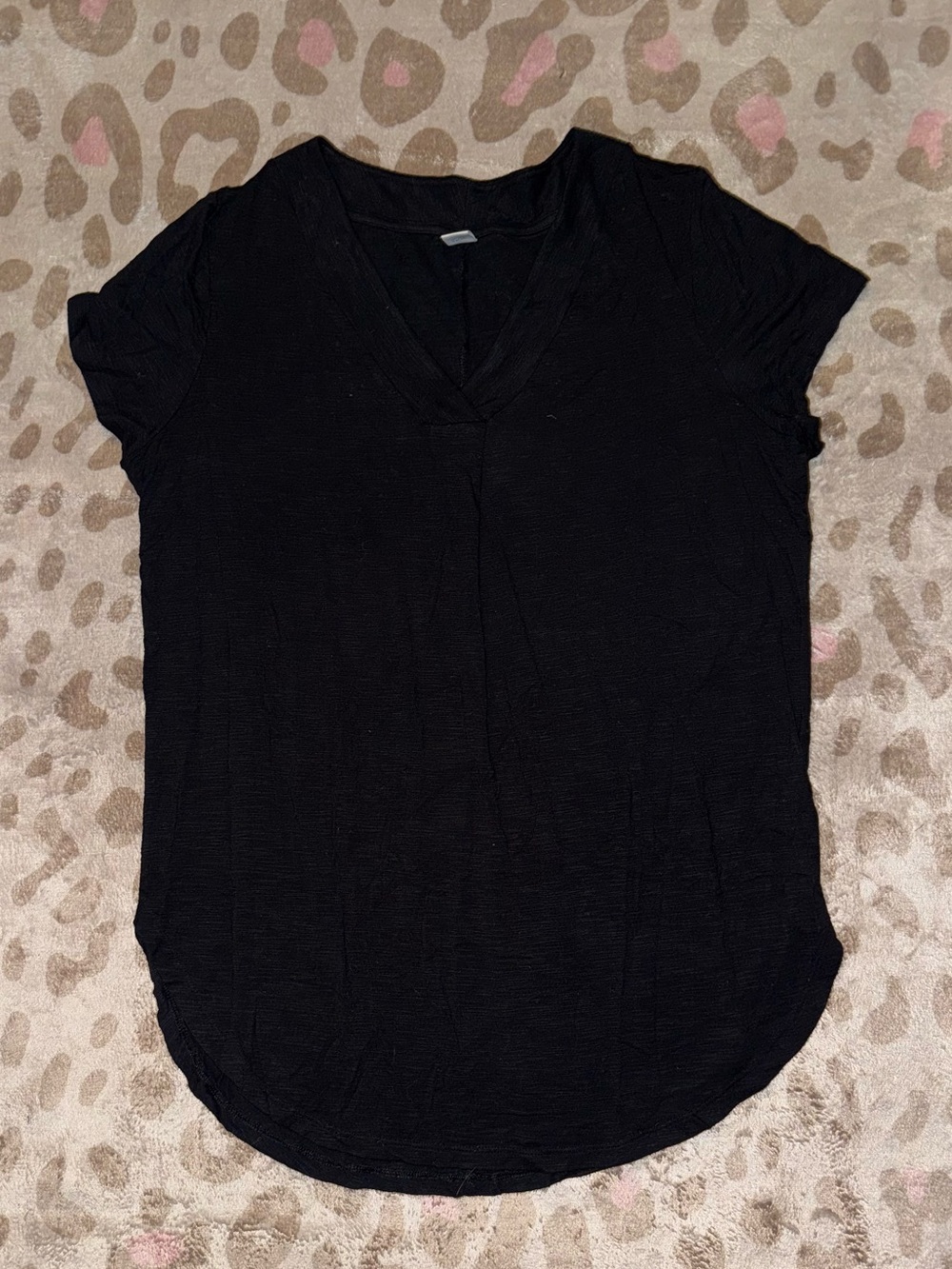 Old Navy Black V-Neck Short Sleeve Tee Top
